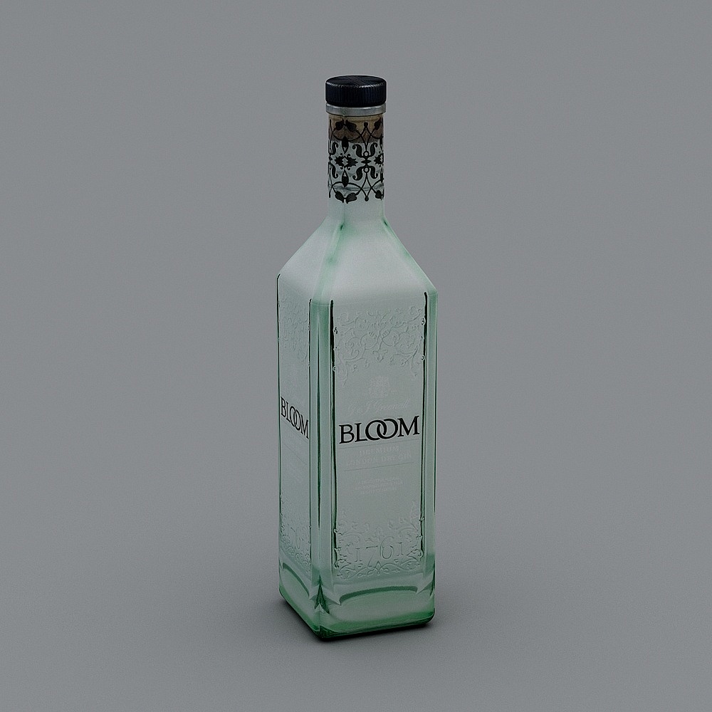 Elegantly Crafted Bloom Gin Bottle 3D model