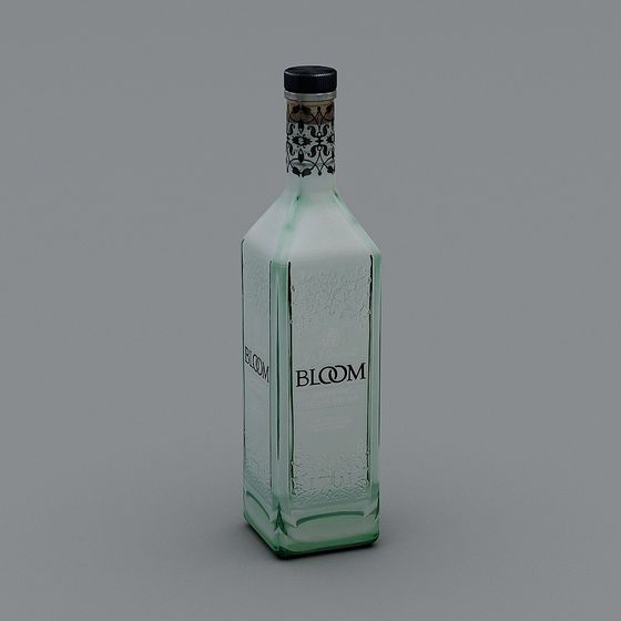 Elegantly Crafted Bloom Gin Bottle 3D model