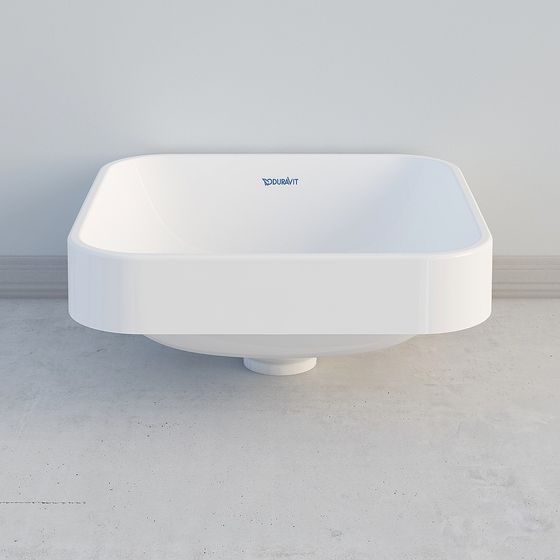 Elegant Square Vessel Sink 3D model for Contemporary Spaces