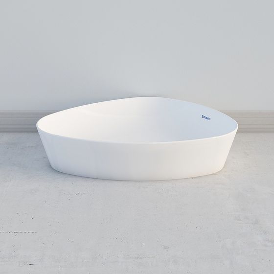 Elegant Oval Sink 3D model for Modern Interiors