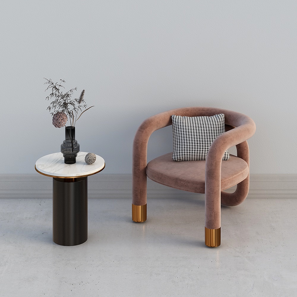 Modern single-chair corner combination