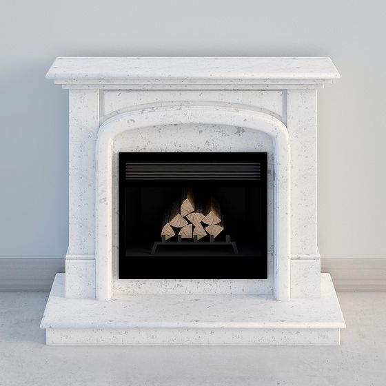 Classic Marble Fireplace 3D model for Modern Spaces