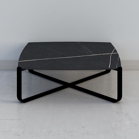 Elegant Black Marble Coffee Table 3D model