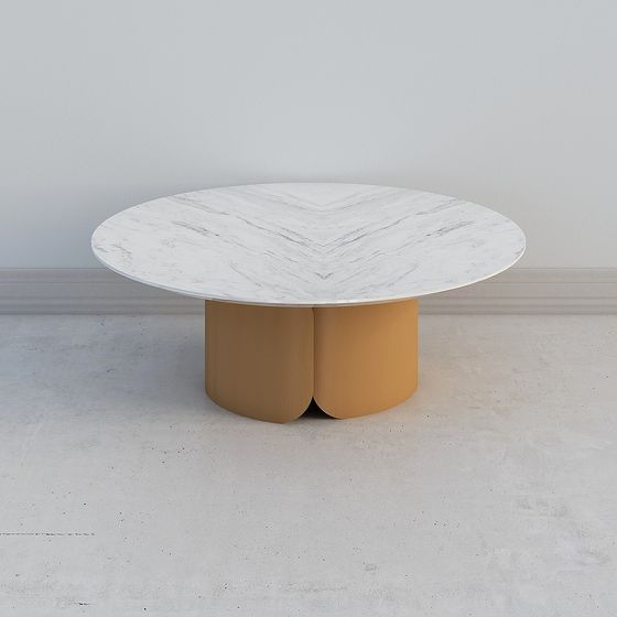 Double Column Marble Coffee Table 3D model