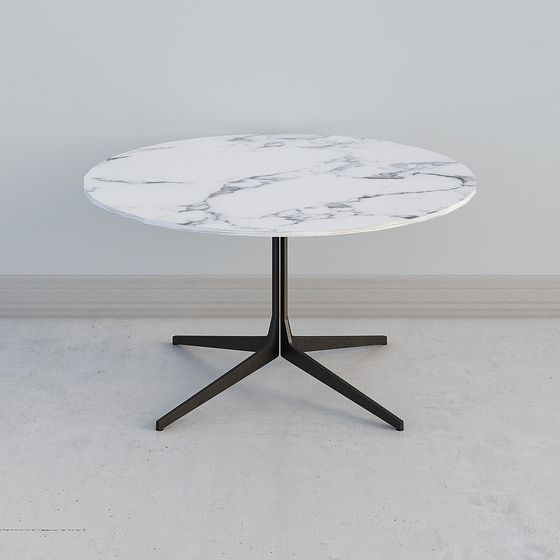 Stylish Marble Round Table 3D model for Modern Interiors