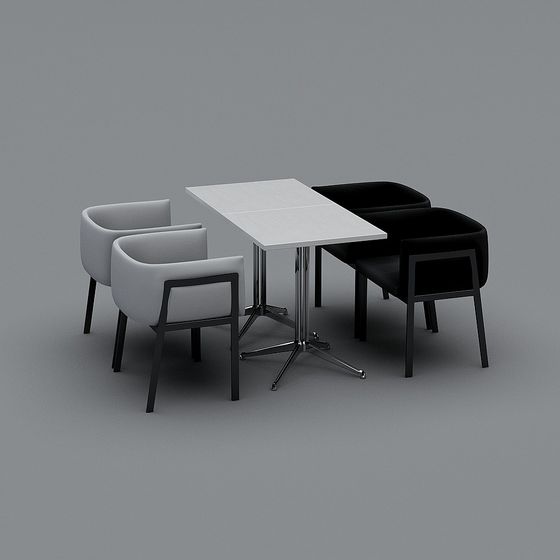 Modern Urban Coffee Table and Chairs 3D model