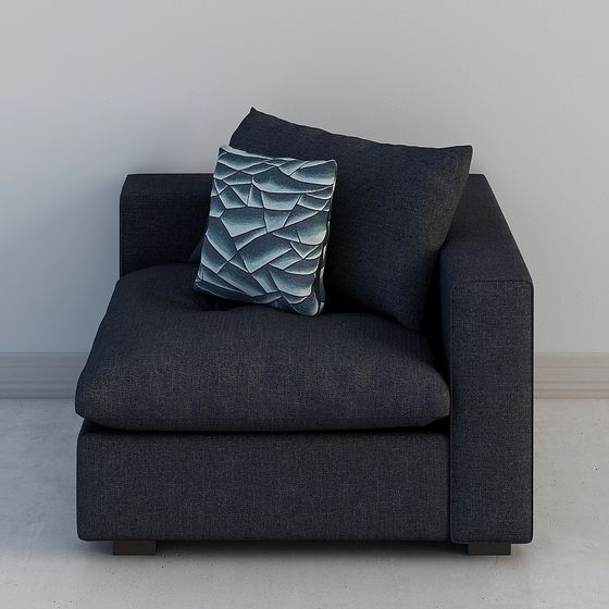 Stylish Low-Polygon Single Sofa 3D model for Modern Spaces