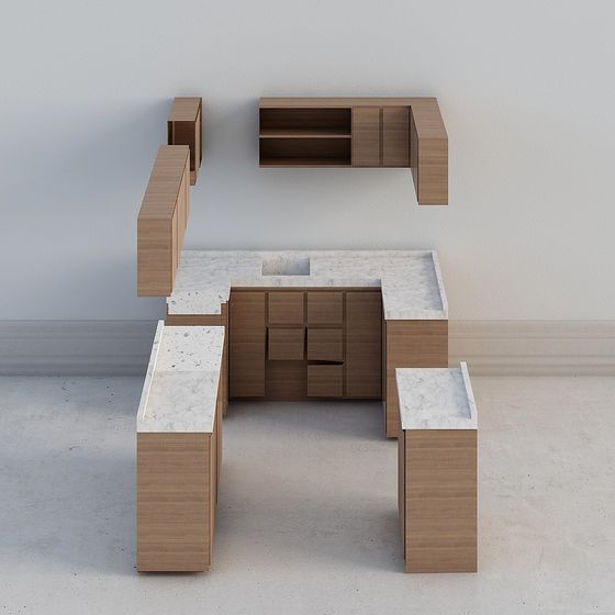 Urban Kitchen Low-Poly 3D model for Creative Designs