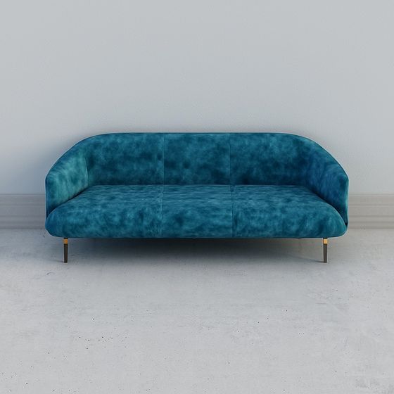 Elegant Low-Polygon Sofa 3D Model for Modern Interiors