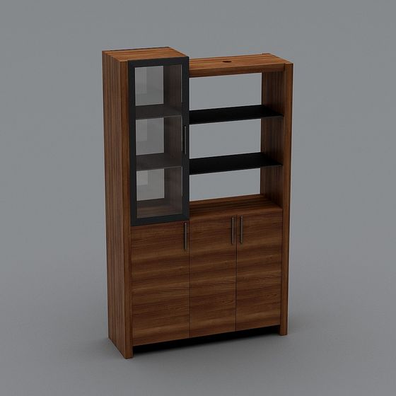 Elegant Low-Polygon Bookshelf 3D model for Contemporary Spaces