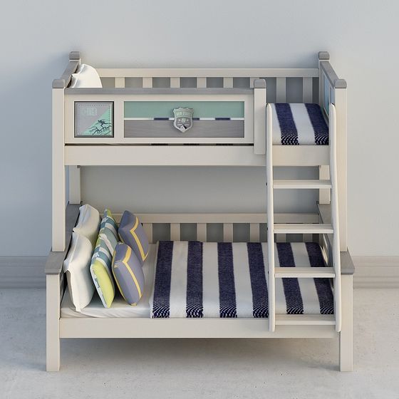 Cozy Bunk Bed 3D model
