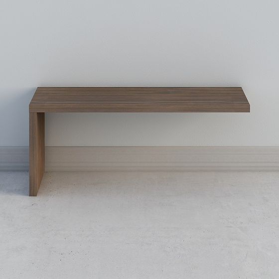 Suspended Wooden Table 3D Model for Modern Interiors