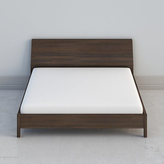 Elegant Low-Polygon Bed Frame 3D model for Creative Projects