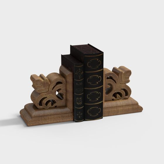 Vintage Scroll Bookends 3D model