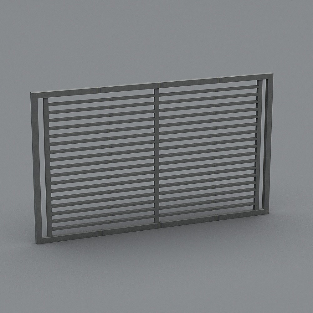 Sleek Minimalist Metal Fence 3D model