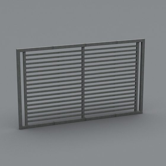 Sleek Minimalist Metal Fence 3D model