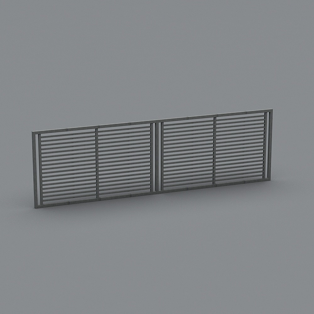 Sleek Metal Louvered Shutter 3D model