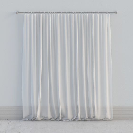 Elegant Floating Curtain 3D model