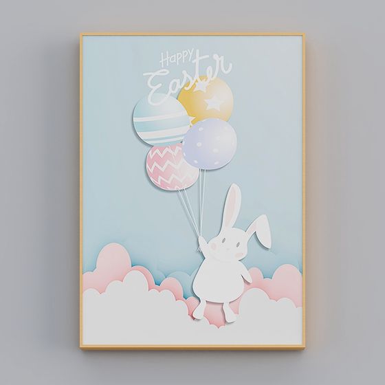 Easter Bunny Poster 3D model