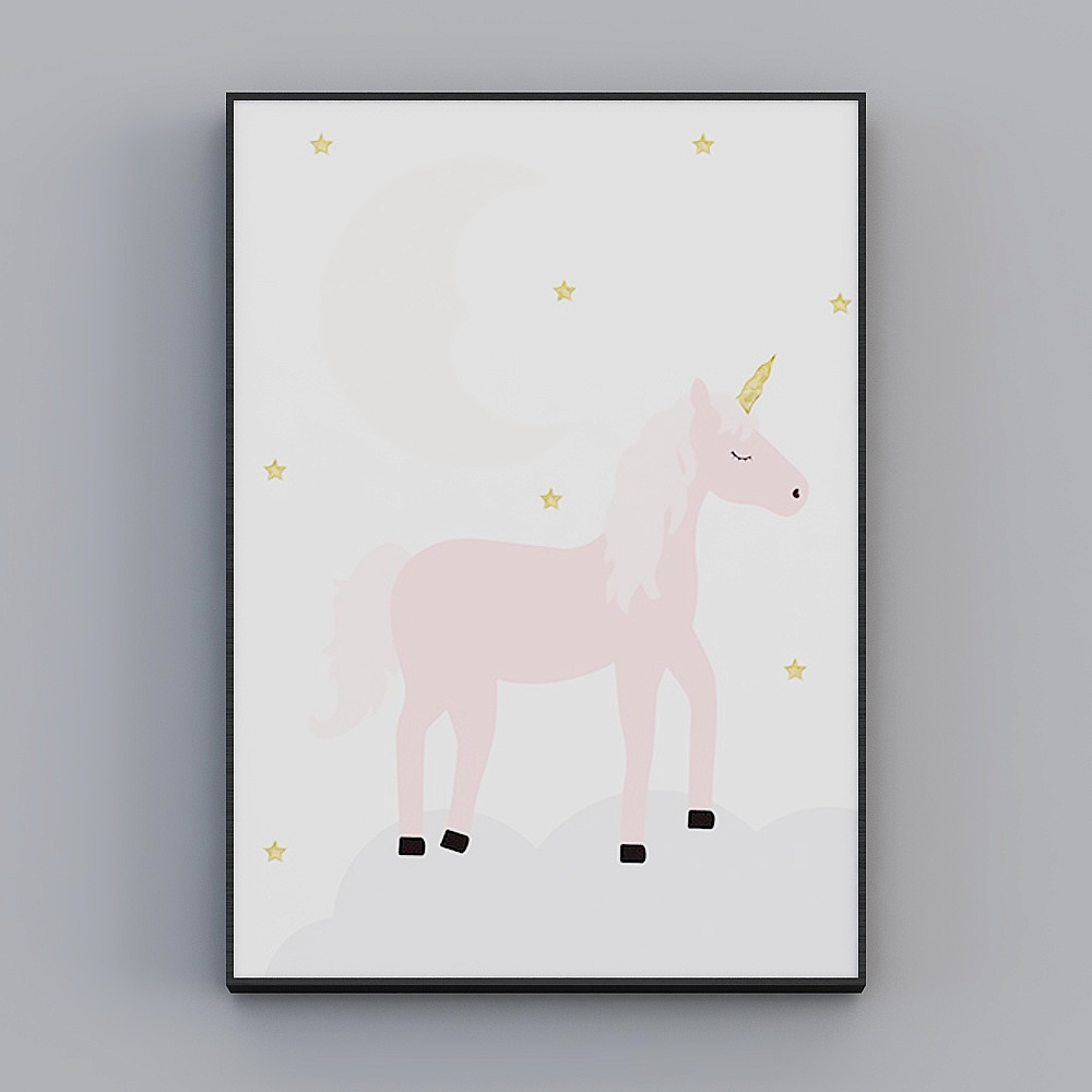Happy Workshop - Nordic Wind - Children's Room Decorative Painting - Unicorn