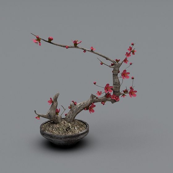 Elegant Bonsai Tree 3D model in Low-Polygon Design