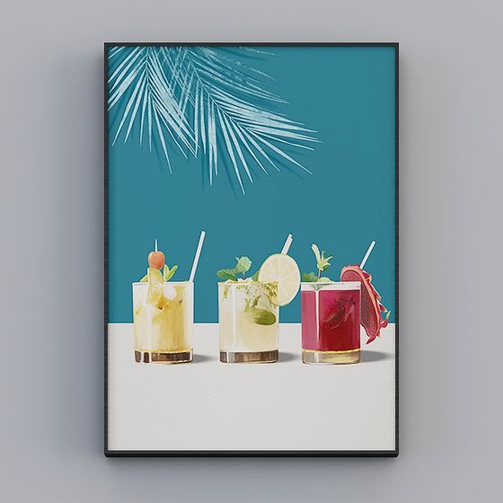 Vibrant 3D Cocktail Model for Summer Designs