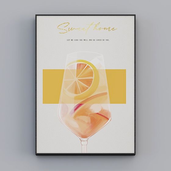 Lemon Cocktail 3D Model for Modern Aesthetics