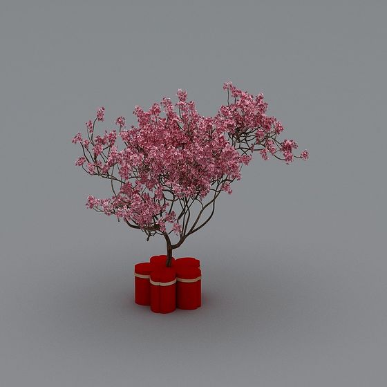 Lively 3D Cherry Blossom Tree Model