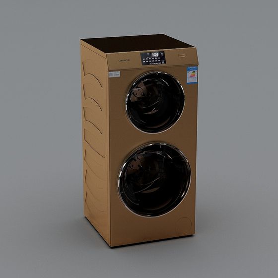 Luxurious Double Door Washing Machine 3D model
