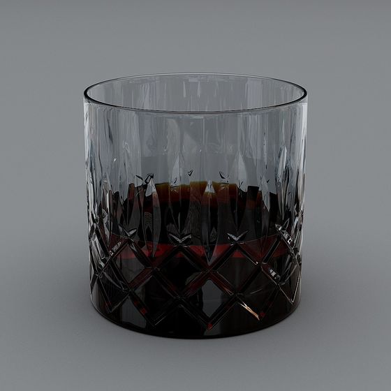 Stylish Low-Polygon Crystal Glass Cup 3D model