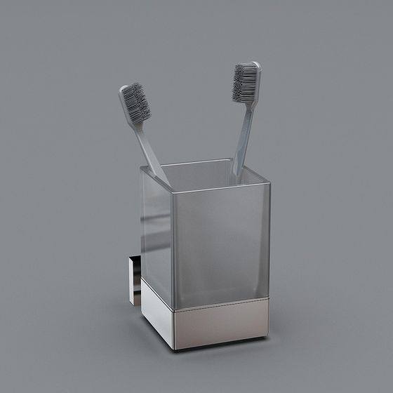 Stylish Low-Polygon Toothbrush Holder 3D model