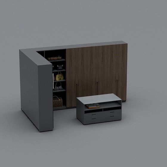 Minimalist Storage Cabinet Set 3D model