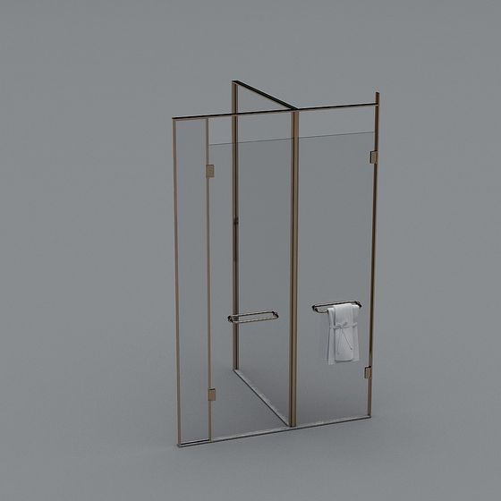 Stylish Glass Shower Enclosure 3D model for Modern Bathrooms