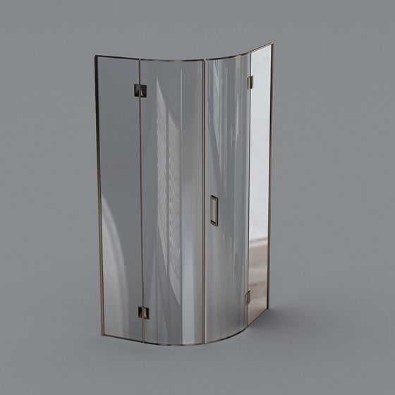 Elegant Semi-Circular Shower Room 3D model