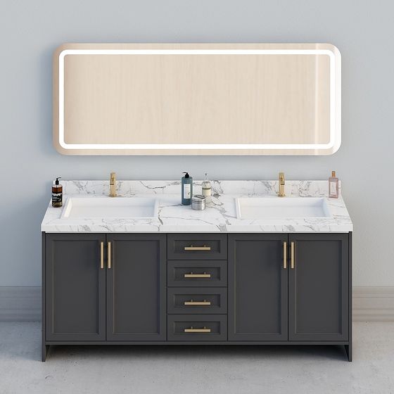 Stylish Double Vanity 3D Model