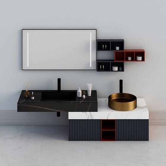Modern Minimalist Bathroom Vanity 3D model