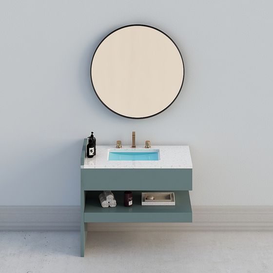 Stylish Bathroom Cabinet 3D model for Modern Interiors