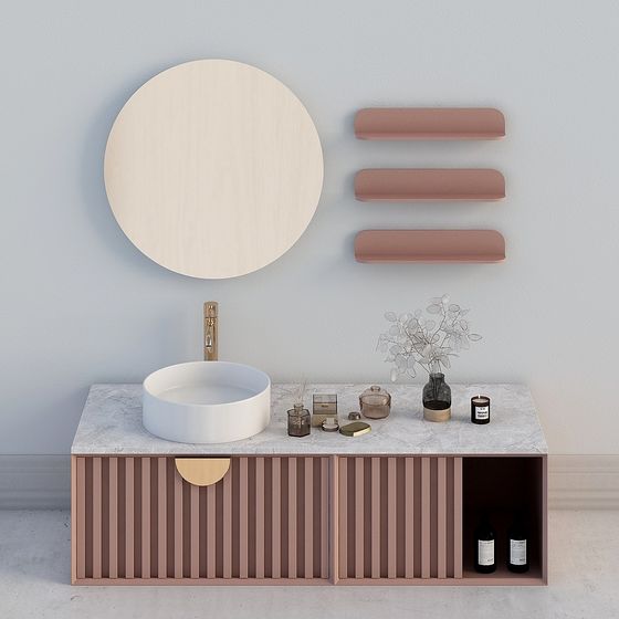 Elegant Modern Bathroom Cabinet 3D model