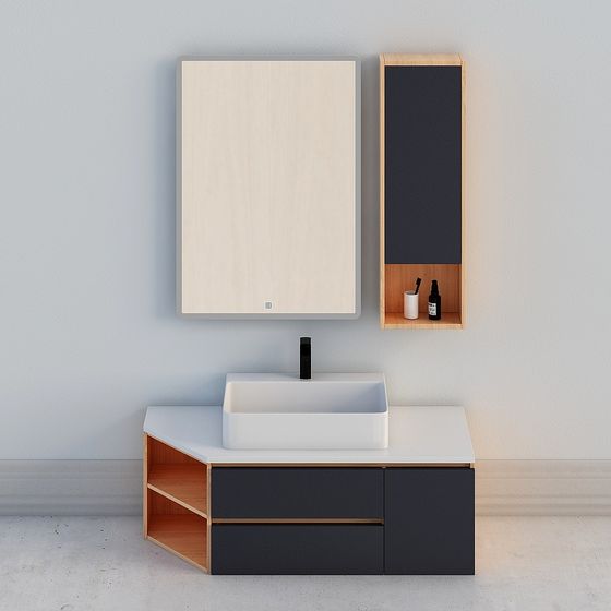 Modern Minimalist Bathroom Cabinet 3D model