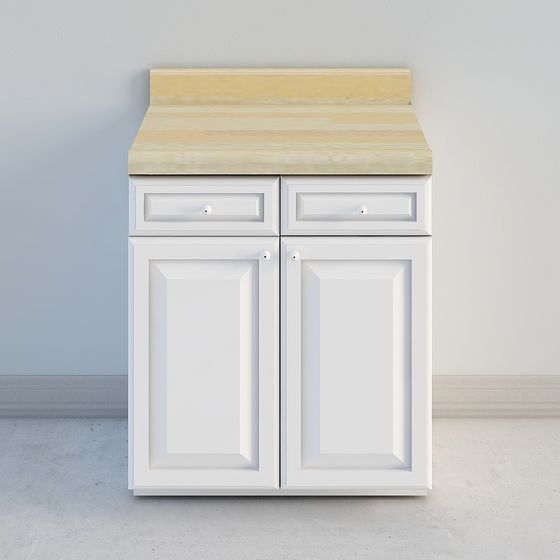 Stylish Minimalist Kitchen Cabinet 3D model