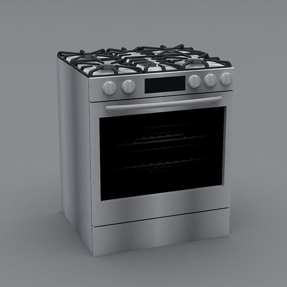 Stylish Gas Stove 3D Model for Contemporary Kitchens