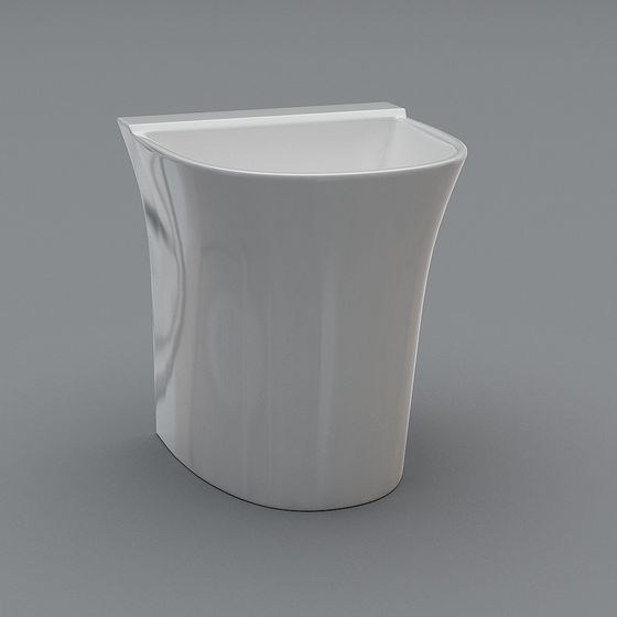 Urban Corner Trash Can 3D model