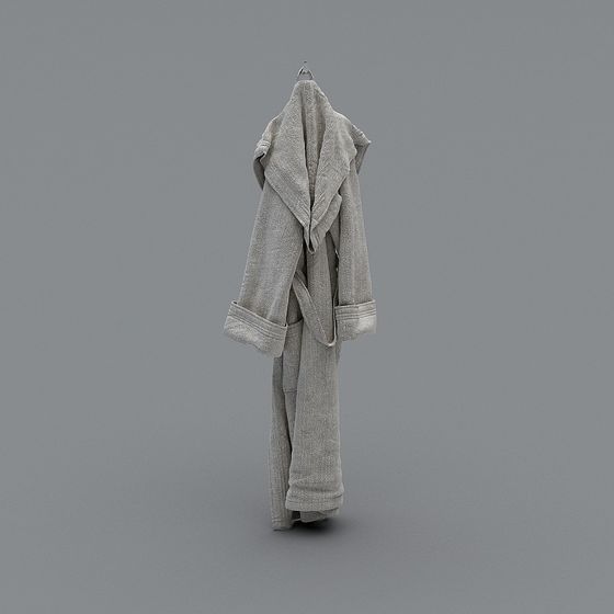 Elegant Gray Bathrobe 3D Model