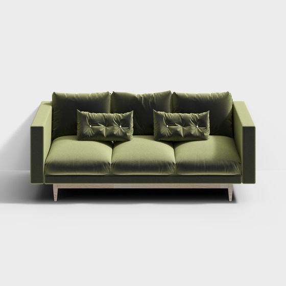Stylish Low-Poly Sofa 3D Model for Modern Interiors