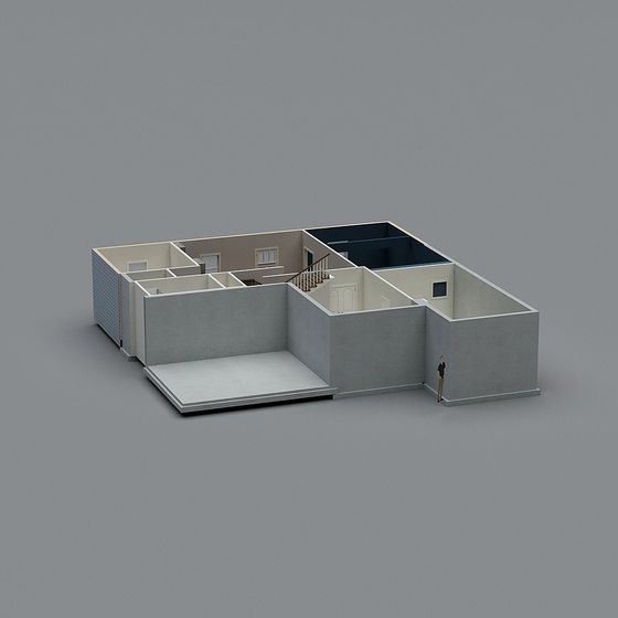 Contemporary Low-Polygon High-Detail 3D model