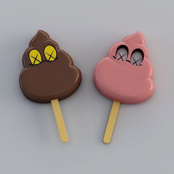 Cute Popsicle Monsters Low-Poly 3D model