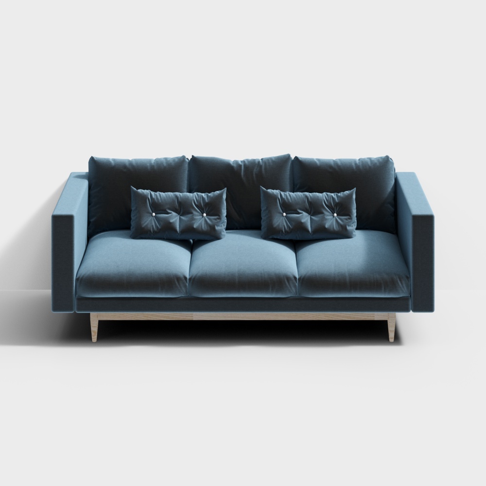 Van House furniture - lazy corner sofa - Moroccan blue high armrest