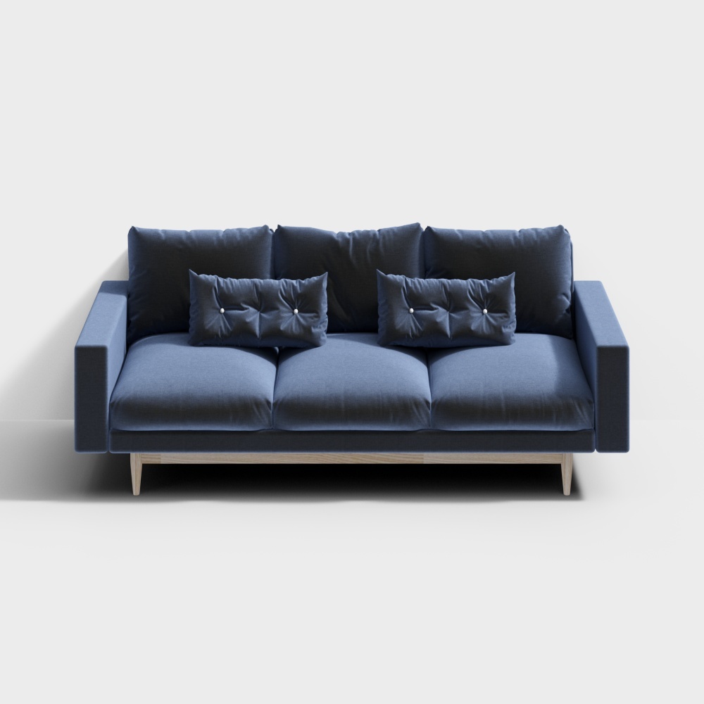Van House Furniture - Lazy Corner Sofa - Deep Sea Blue Dwarf Armrest