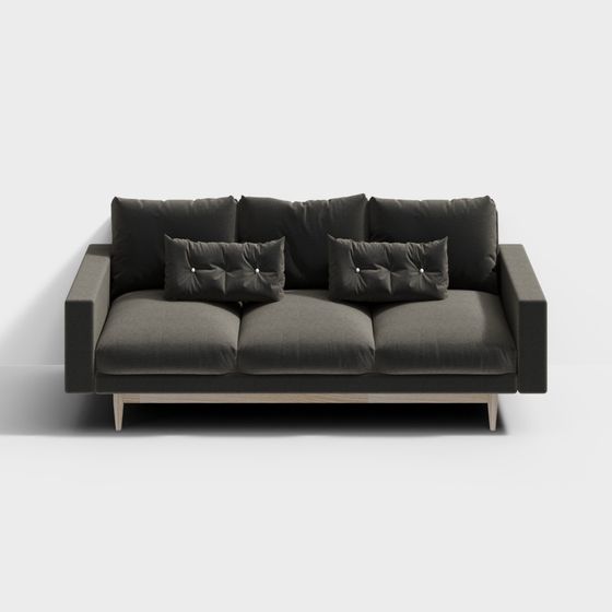 Elegant Minimalist Sofa 3D model for Modern Interiors