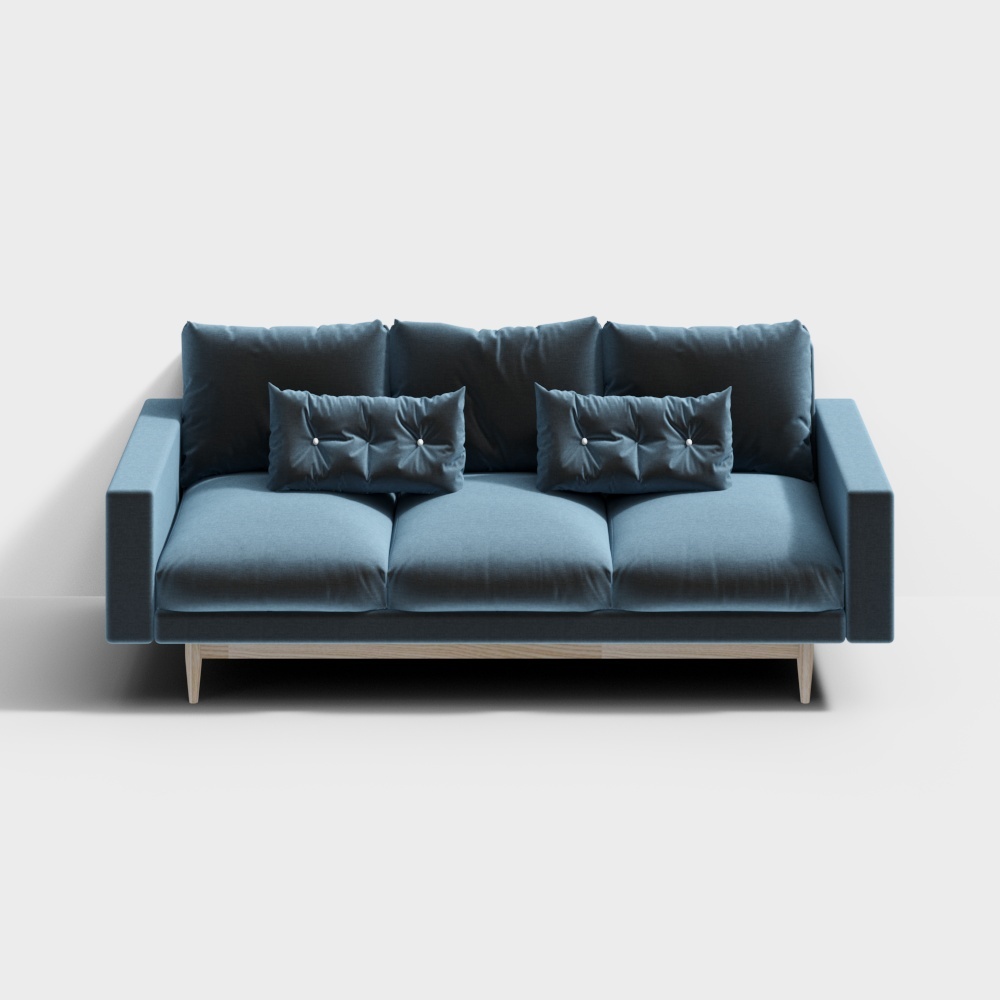 Van House Furniture - Lazy Corner Sofa - Moroccan Blue Dwarf Armrest